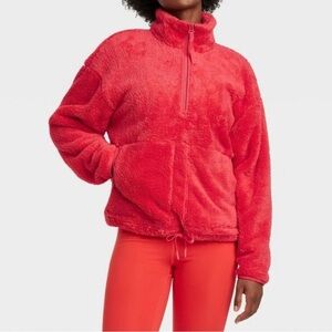 All in Motion‎ Women’s Coral Half Zip Cozy Pullover Jacket - Large